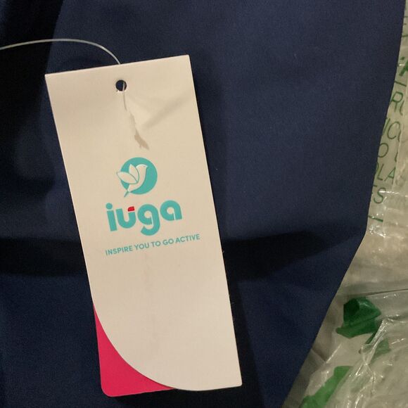 IUGA Navy Blue Ruffle Golf Skort, High Waisted, Pockets, 20" Length - Picture 4 of 6